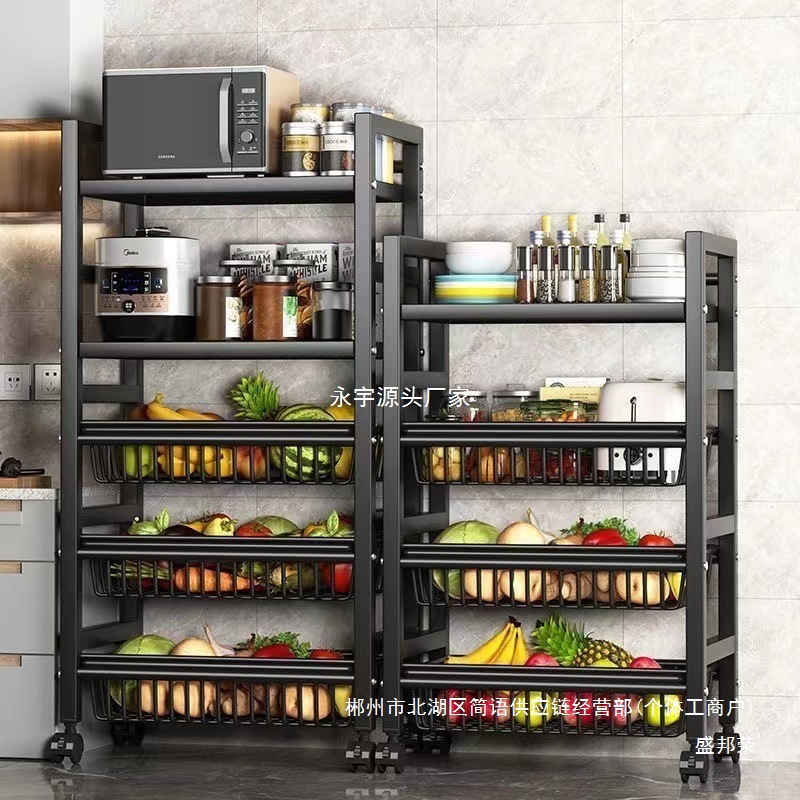 Fábrica directa de almacenamiento estante de almacenamiento rodillos de cocina extra grueso estante de piso grueso extra grueso horno de microondas multicapa