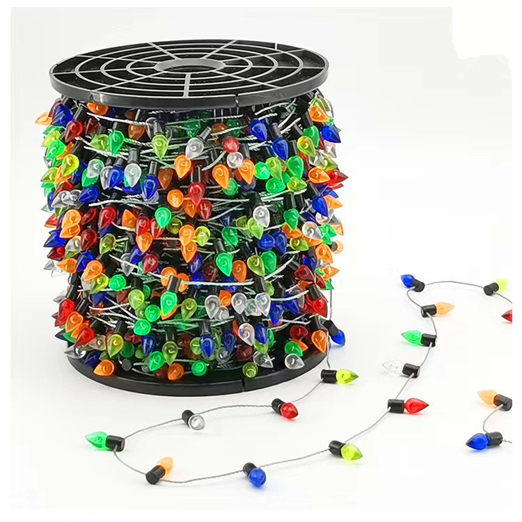 新しいクロスボーダークリスマスビーズ電気メッキプラスチック電球ストリングホリデーシーン装飾小道具アクセサリー 5 メートル/10 メートル|undefined