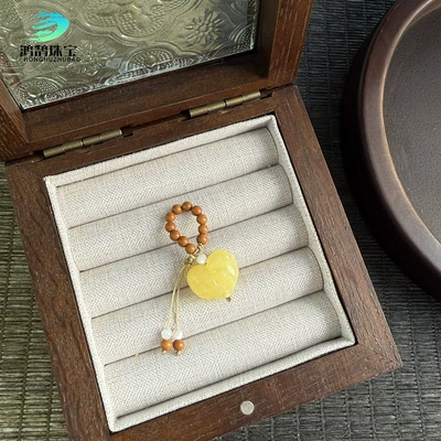 Zərgərlik ara hissələri – and Decorative Pendants - olive-stone-beeswax-color-heart