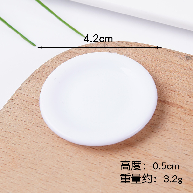 Plato pequeño de plástico blanco simulado para comida, mini plato de comida rápida, plato para bricolaje, juguete de comida, contenedor para pegamento en crema, accesorios.