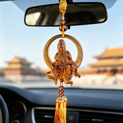 Car hanging – colored glaze Buddha car pendant - section-g