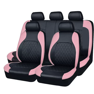 Seat cushion, seat cover, Cross-border Russia, South America - black-mixed-with-pink-five-seater-9-piece-set