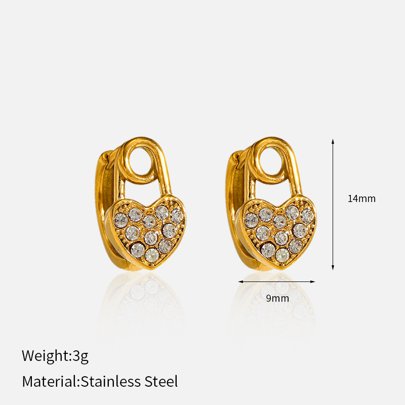 304 Stainless Steel Ear Needle Material 1 Pair IG Style Elegant Vintage Style Cross Devil's Eye Heart Shape 304 Stainless Steel Drop Earrings