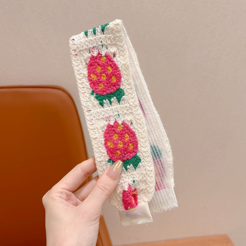 Otoño y invierno flores trituradas de punto Velcro cinta de cabello de alta calidad para mujeres frangeas acabado de cabello de artefacto de la niña bandas de cabello tocado