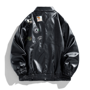 589 American Retro Parka Men's Spring and Autum Trendy Brand Loose Casual Handsome Motorcycle Leather Jacket Windproof