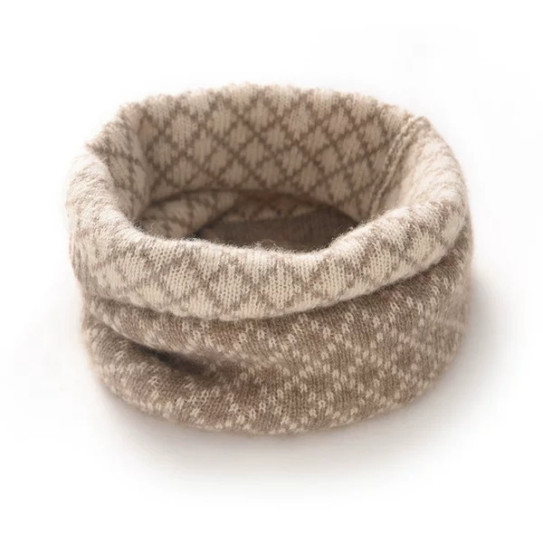 Autumn and winter cashmere neck warmer for men and women, diamond-patterned pure cashmere neck scarf, detachable collar, pullover scarf, available for drop shipping