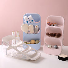 三层分格收纳盒 多功能轻奢桌面收纳架Ins风化妆刷餐具文具置物架