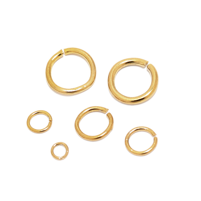 18K Gold Vacuum Color-Preserving Stainless Steel Open Ring Wholesale DIY Jewelry Connection Accessories Closed Ring Jump Ring