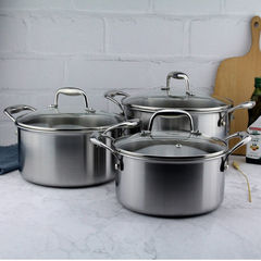 Cookone 18/10ステンレス直身五層鋼スープ鍋多規格両耳厚肉シチュー鍋鍋具シチュー肉