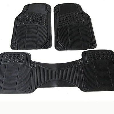 solid color car floor mats, single – Universal Foot Pad - standard-economy-3-piece-set-small-size-black