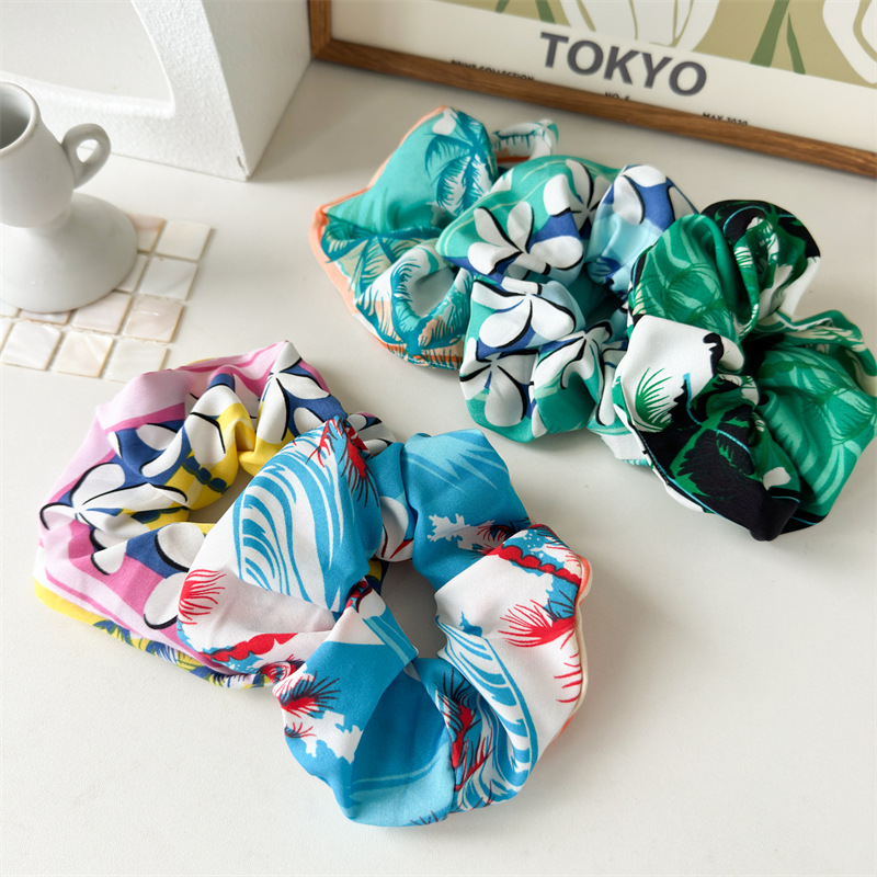 10g Weight Hair Tie Hair Accessories Type 1 Piece Quantity Daily Occasion Flower Pattern Women's Gender Handmade Design Vacation Style Women's Casual Vacation Flower Cloth Printing Handmade Hair Tie 3