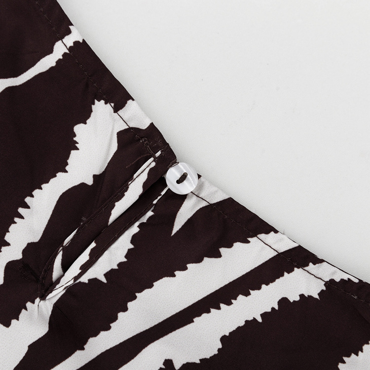 Striped Printing Loose Dress Casual round Neck Long Sleeve Dress Women Autumn Winter