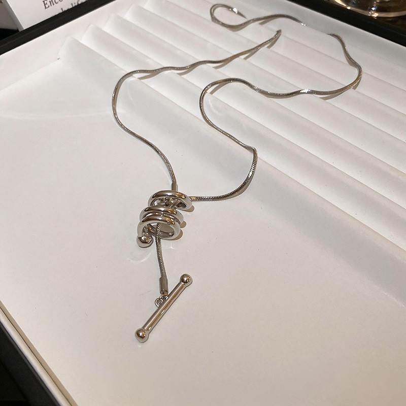 欧美跨境几何水滴高级感项链小众气质冷淡风毛衣链秋冬新款饰品女详情13