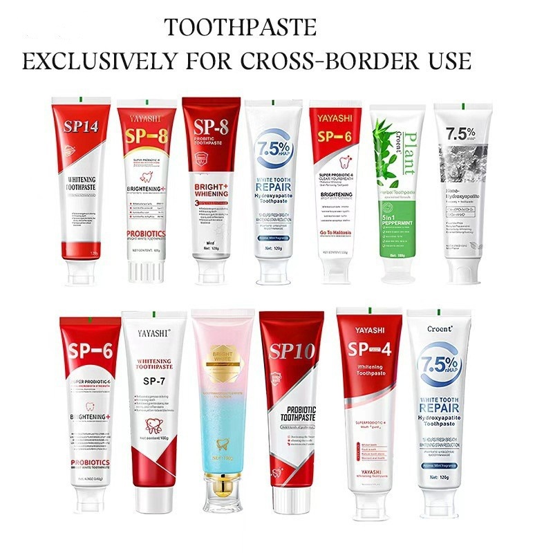 Procesamiento y colección de pasta de dientes de comercio exterior transfronteriza pasta de dientes probiótica pasta de dientes blanca brillante dientes frescos aliento pasta de dientes al por mayor