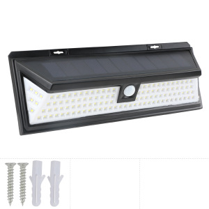 Lámpara solar de pared triple cara con sensor de movimiento, para exteriores