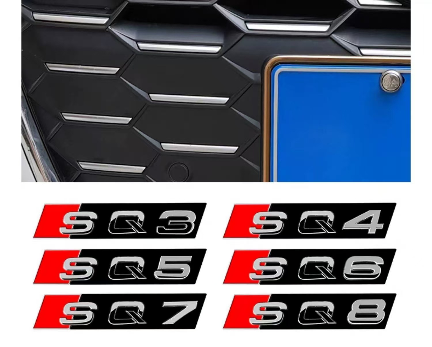 Suitable for Audi S3S4S5 honeycomb net logo RS3RS4RS5 character paste modified net paste car logo