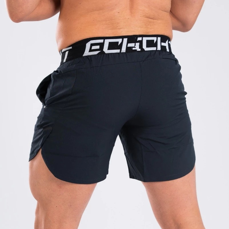 Men's Stretch Workout Shorts, Flexible Gym Training Shorts For Muscle Fit, Quick-Dry Athletic Shorts_viptrois.com
