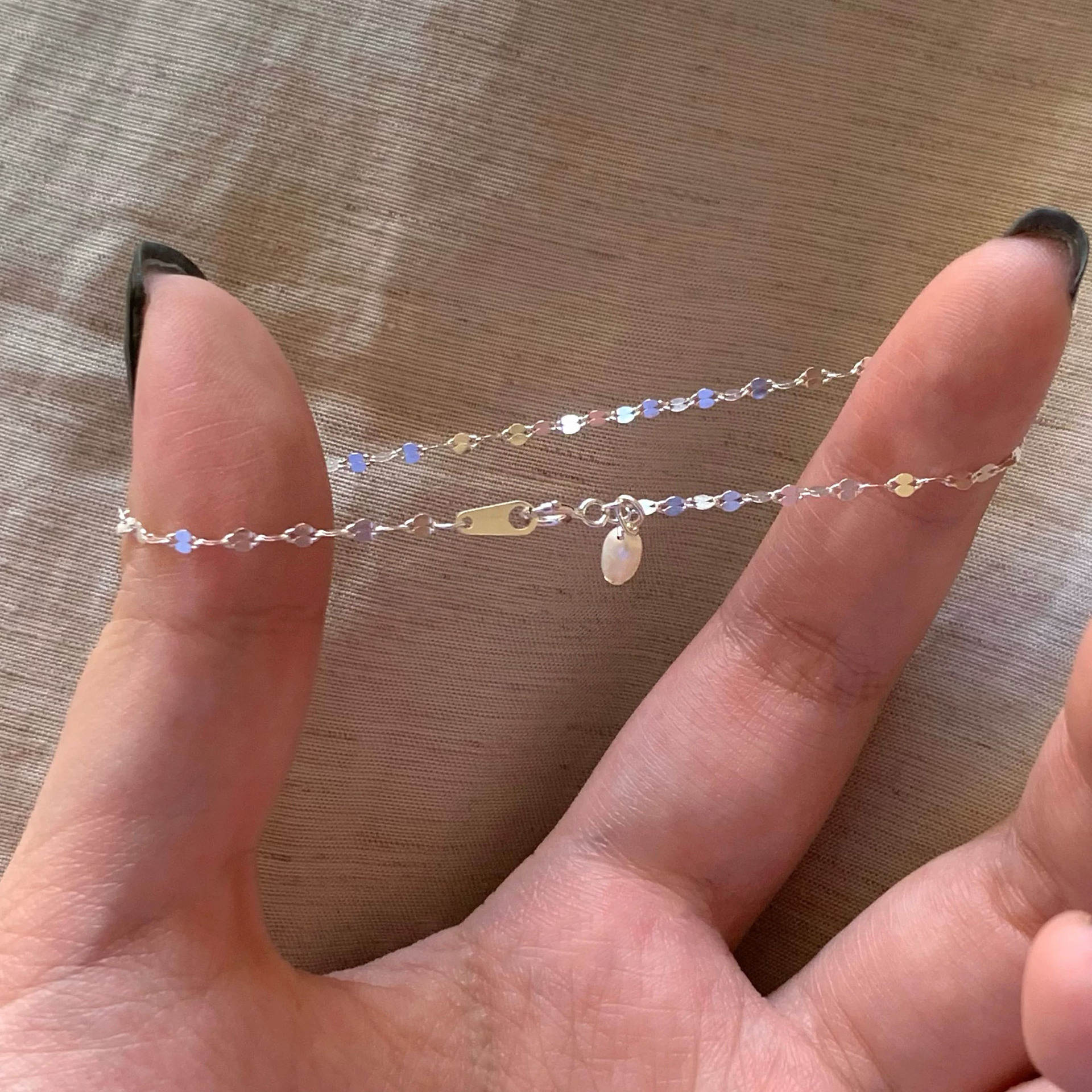 925 sterling silver Chain Material 1 Piece 925 Sterling Silver Geometric 925 Sterling Silver Coffee Bean Chain Bracelets