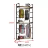 Double layer 60*40*240-light walnut black frame