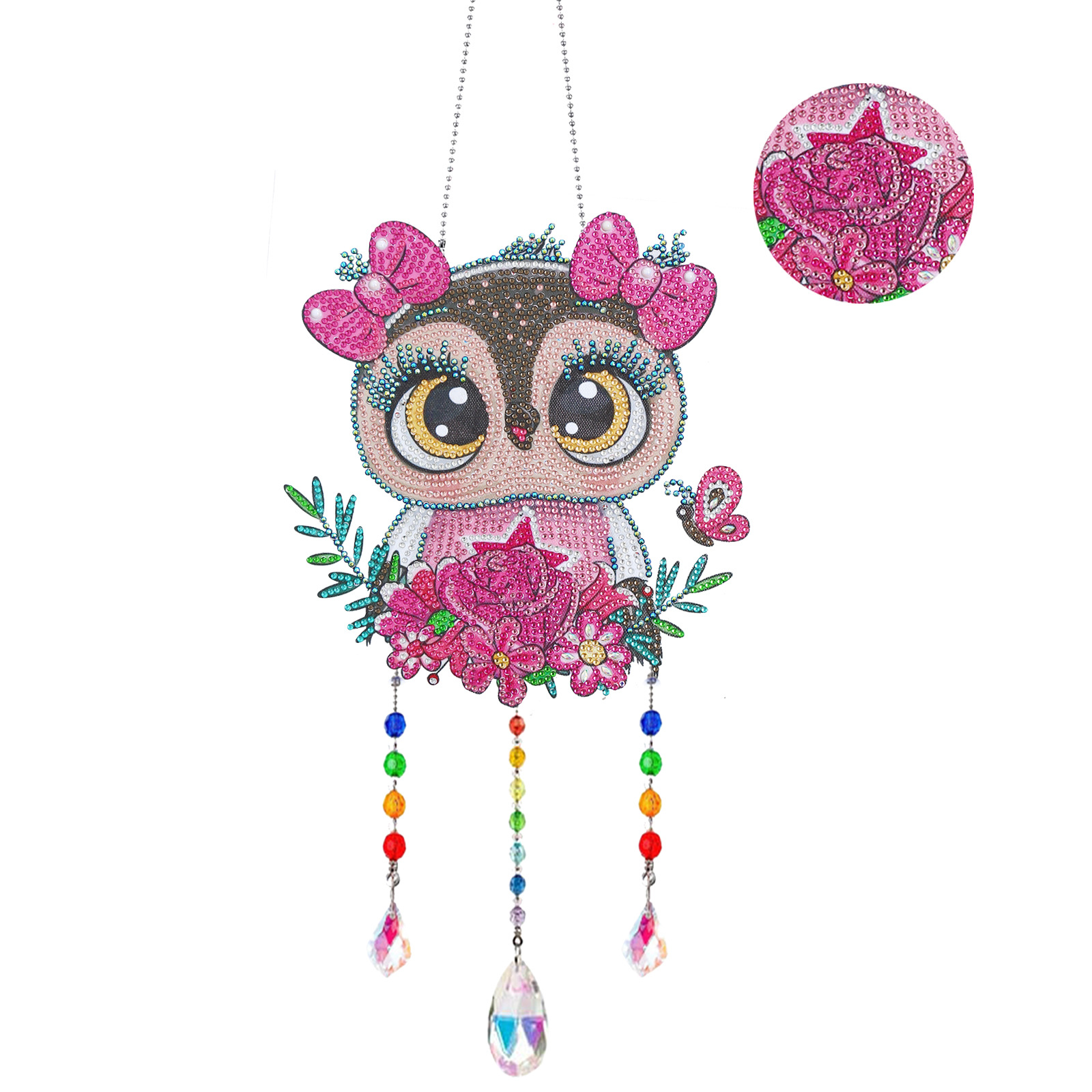 Diamante pintura Amazon transfronteriza DIY adornos de Navidad marca llena de diamantes 5d cristal mariposa diamante pintura viento carillones Decoración