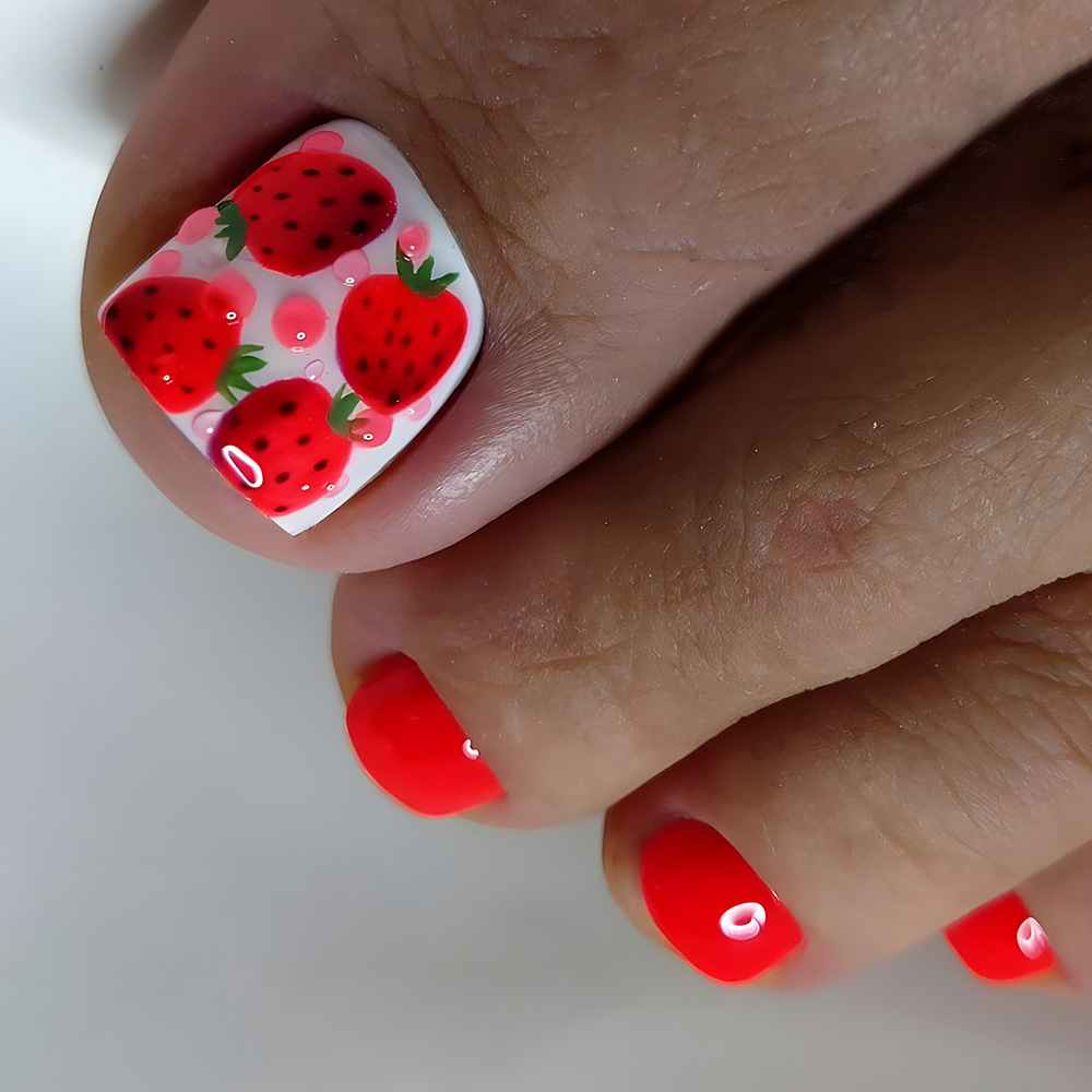 Chicas calientes, uñas de fresa, uñas, pies dulces y frescos, parches de uñas, productos terminados, venta caliente transfronteriza, uñas portátiles al por mayor
