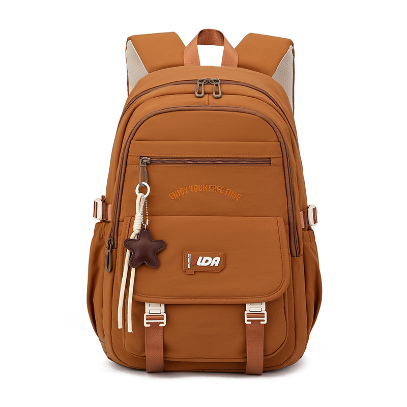 Mochila de escolares fresca y simple, mochila de hombro de alta capacidad, mochila de ocio para mujeres.