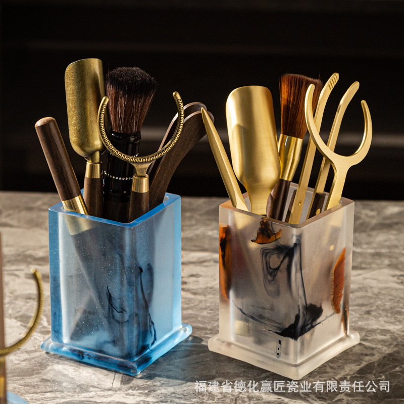 Ceremonia del té transfronteriza seis caballeros combinación conjunto completo de piezas de té kung fu bambú té abrazaderas de té pinzas madera sólida