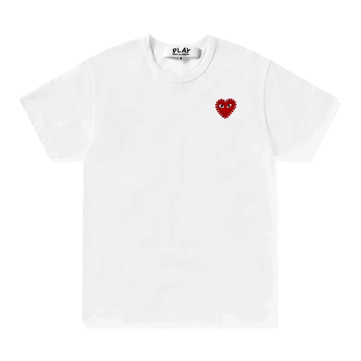 Comme des Garçons PLAY T-shirt Beaded Red Heart White