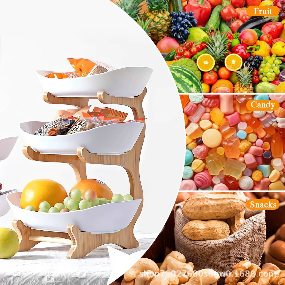 Деревянная трехслойная стойка для демонстрации фруктов из массива дерева стойка для хранения фруктов на кухне держатель для хранения овощей в гостиной