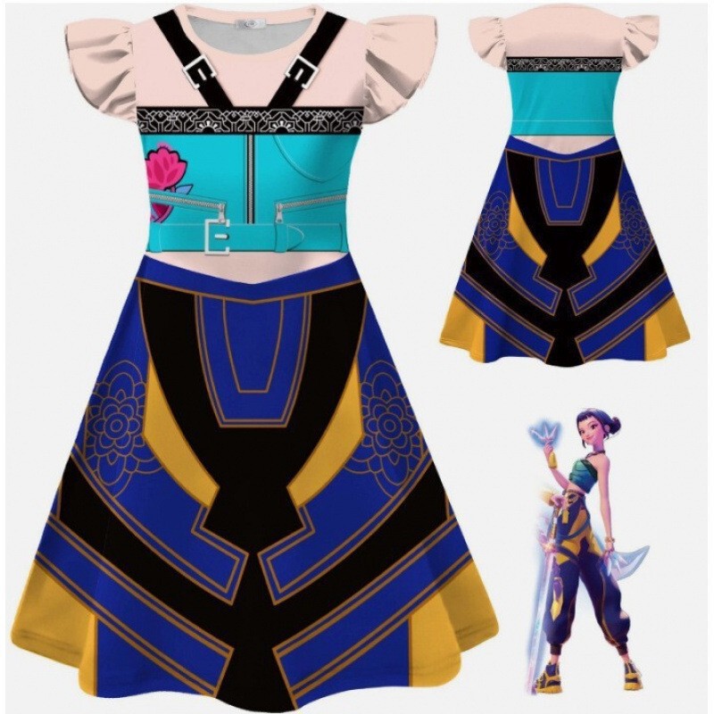 跨境欧美新款k-pop女孩恶魔猎人流行歌手万圣节装扮儿童舞台套装|undefined