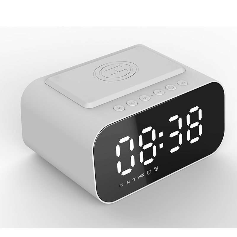 Altavoz Bluetooth Reloj de carga inalámbrica de 15 vatios Audio LED Nuevos suministros para hoteles Carga inalámbrica retro Audio Bluetooth