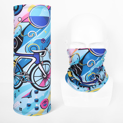 Ice silk pinhole neck scarf outdoor sports versatile magic headscarf sun protection breathable cycling mask men and women pullover neck scarf