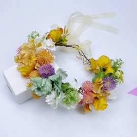 头环夏威夷风情仿真花环头饰批发新娘伴娘度假婚纱配饰发箍发带女