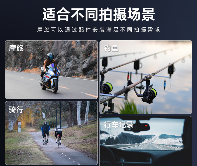Suitable for Mountain Dog g Other Thumb Action Cameras Motorcycle Driving Recorder 4K High Definition Cycling V