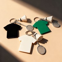仿真羽毛球拍钥匙扣台湾羽毛球钥匙圈送礼赠品背包饰品挂件定制