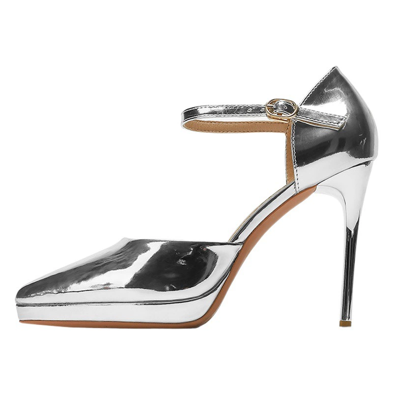 1088-10A, женские туфли на высоком каблуке, новинка 2025, непромокаемые туфли на шпильке с острым носком, полые босоножки на высоком каблуке 10,5 см