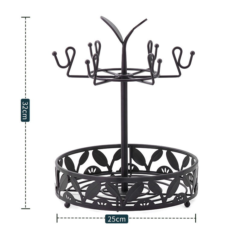 Placa de fruta multifuncional de doble capa de hierro de estilo europeo moderno plato de fruta seca creativa decoración de mesa de café en casa portavasos giratorio