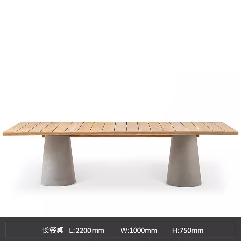 Mesa de comedor al aire libre teca trenzada impermeable tabla de mármol silla de caña jardín al aire libre patio muebles de ocio