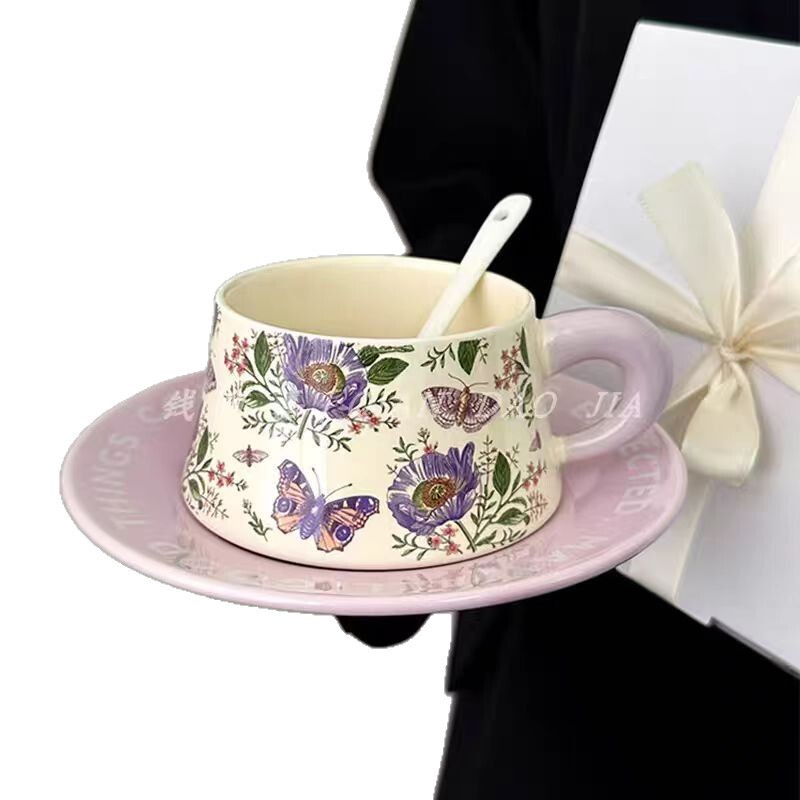 高档生日礼女生伴手礼物Garden设计师鸢陶瓷杯碟咖啡杯子午茶杯|undefined