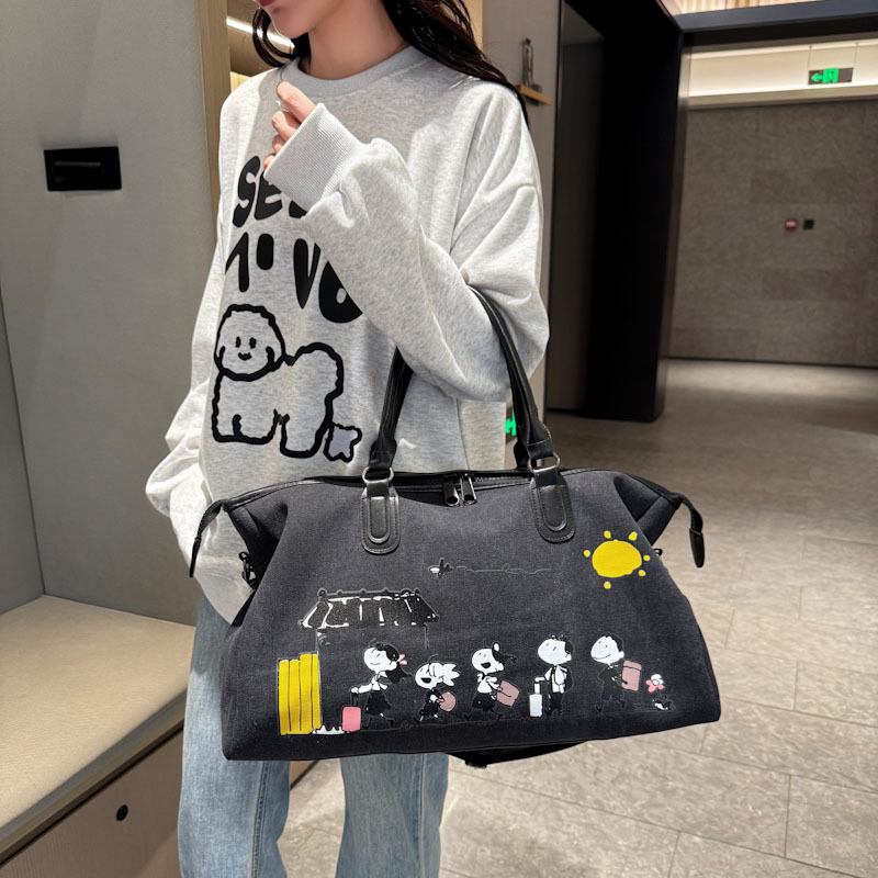 2025 nuevo lindo bolso de mano impresa de gran capacidad bolso de viaje corto para hombres bolso de entrenamiento deportivo casual
