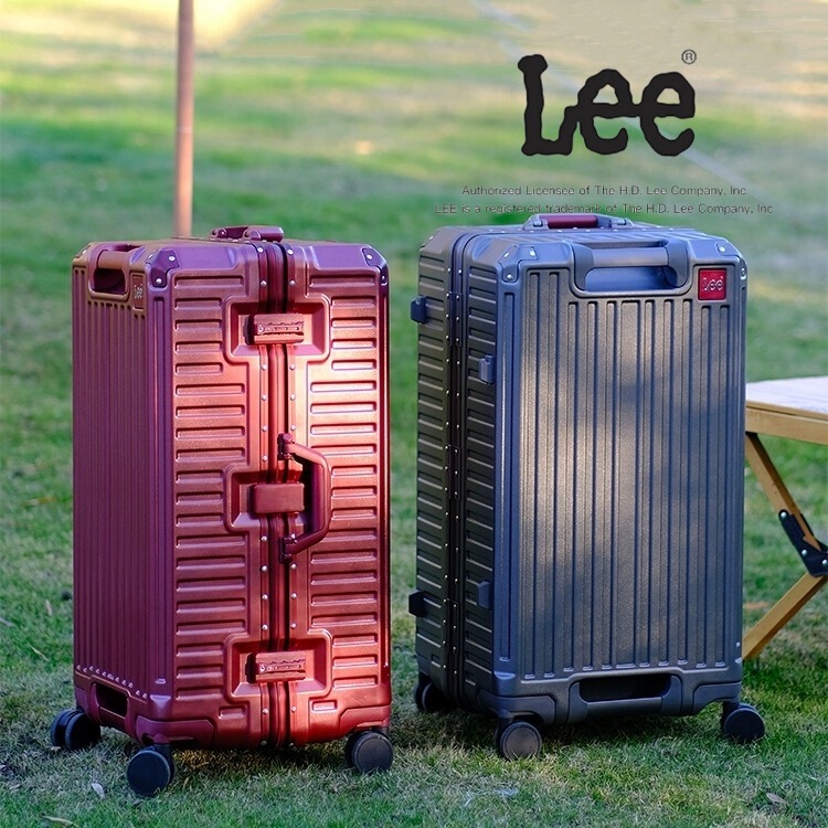 Genuine Lee Large-Capacity Suitcase Men's and Women's Suitcase Aluminum Frame Trolley Case 2024 New Classy Password Hard Case
