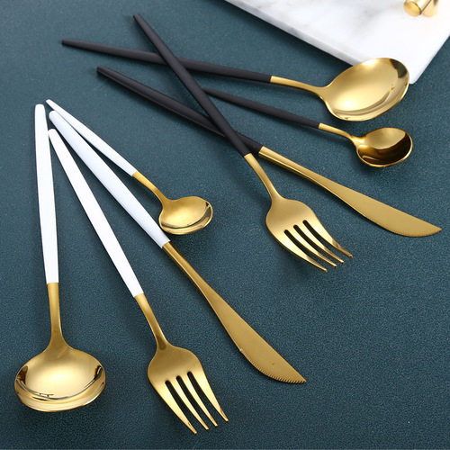 Stainless steel tableware knife, fork and spoon set Portuguese knife and fork steak knife Western food knife spoon fork steak knife and fork