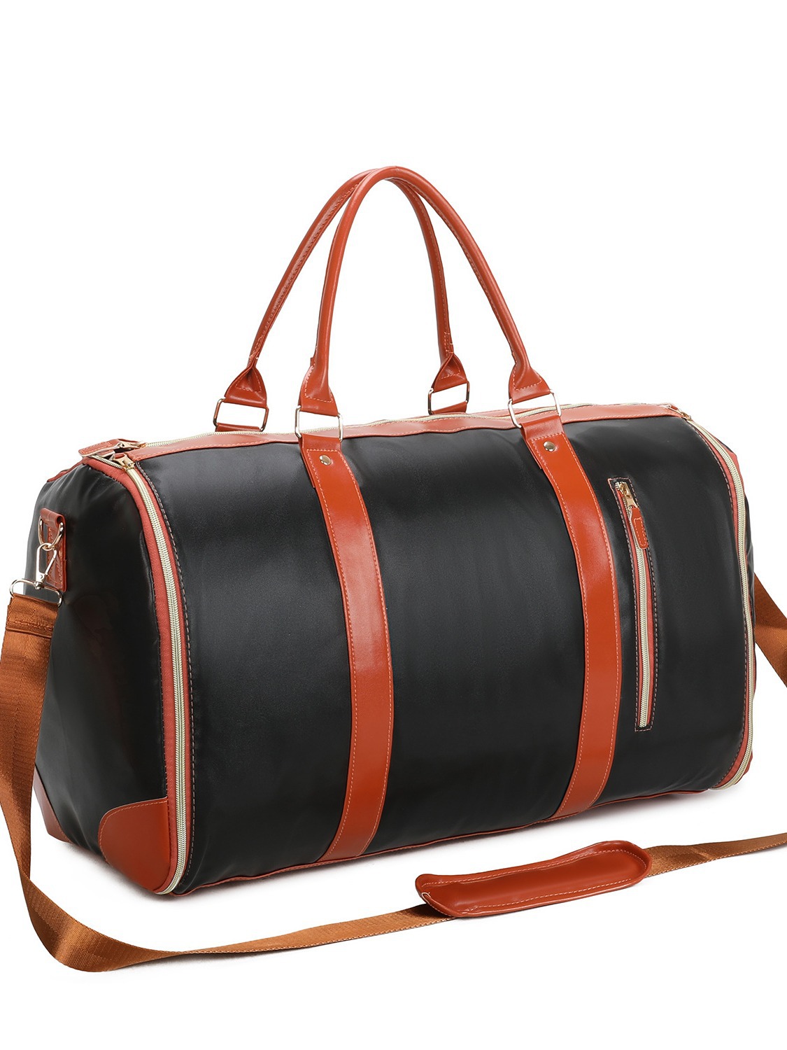 Fábrica de Amazon viajar conveniente bolsa de ropa de mano grande bolsa de cuero PU moda femenina