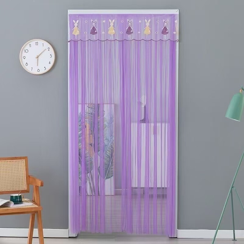 Lace Door Curtain, Single-Layer Gauze Partition Curtain for Bedroom and Bathroom, Feng Shui Curtain, Magic Tape Mosquito-Proof Door Curtain, No Drilling Required Lace Door Curtain, Single-Layer Gauze Partition Curtain for Bedroom and Bathroom, Feng Shui Curtain, Magic Tape Mosquito-Proof Door Curtain, No Drilling Required