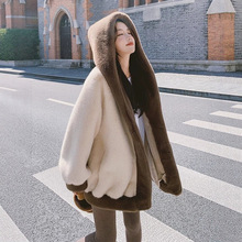 白枕鹤韩版慵懒风水貂绒皮草外套女冬季新款加厚防寒大衣毛毛棉衣