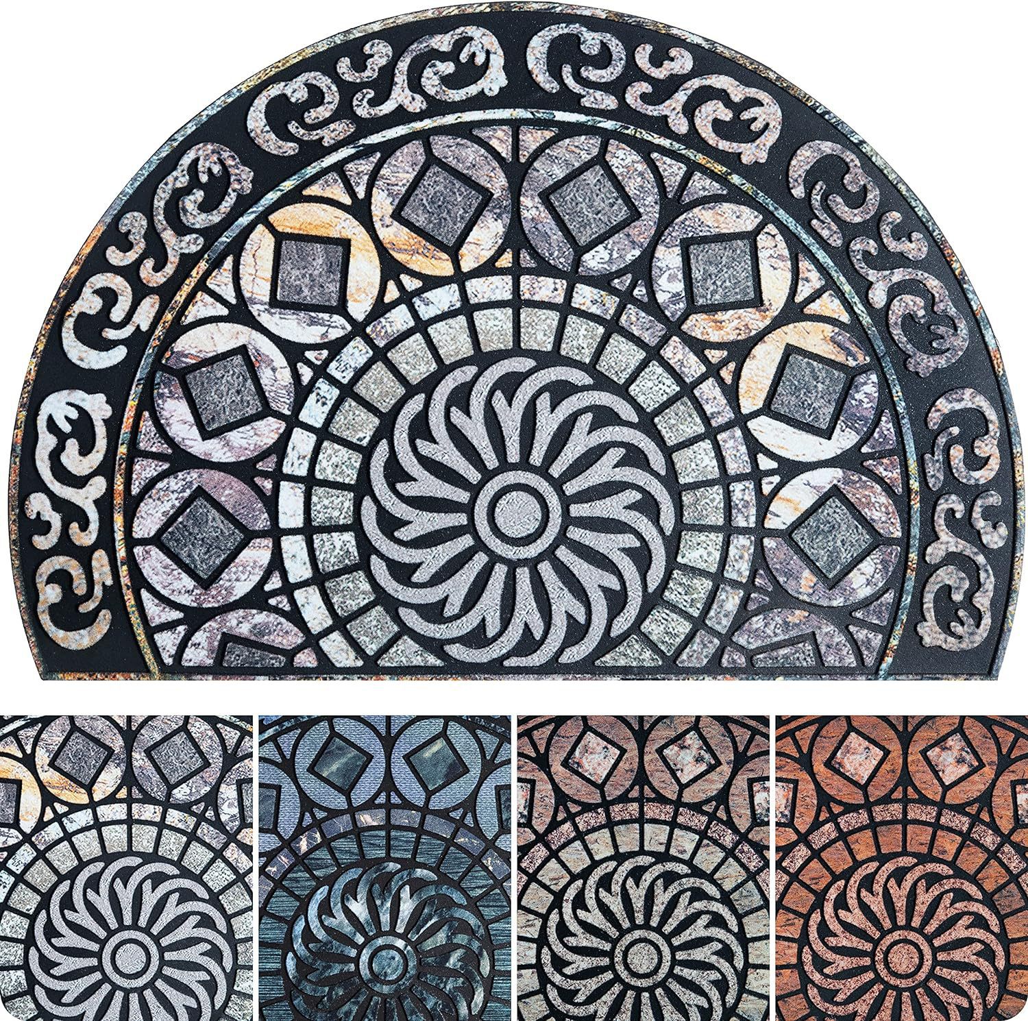 Tapete semicircular de diatomita, estilo americano, para entrada de casa, resistente à sujeira, fácil de limpar, absorvente e_voghion.com