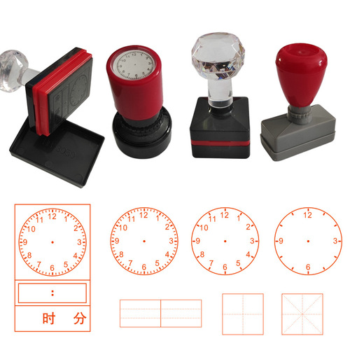 Teacher teaching time recognition dial clock pattern children primary school students recognition clock seal Tian Mige small stamp