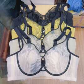 新款超薄文胸无海绵记忆软钢圈大码大胸显小调整型收副乳内衣女