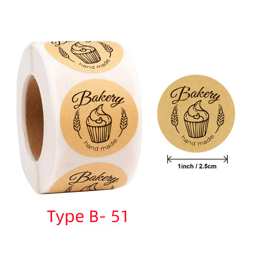 Cross-border wholesale roll-packed baked cake pastry food holiday decorative self-adhesive sticker labels