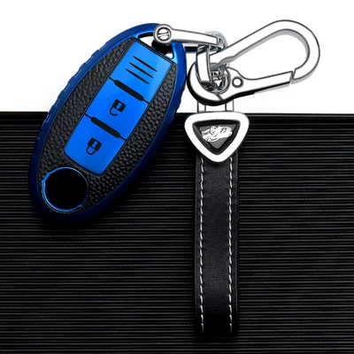 Car key bag, Sylphy Teana Qijun Qashqai Loulan - nissan-d-smart-2-key-sapphire-blue-single-shell-triangle-belt-rope-double-buckle